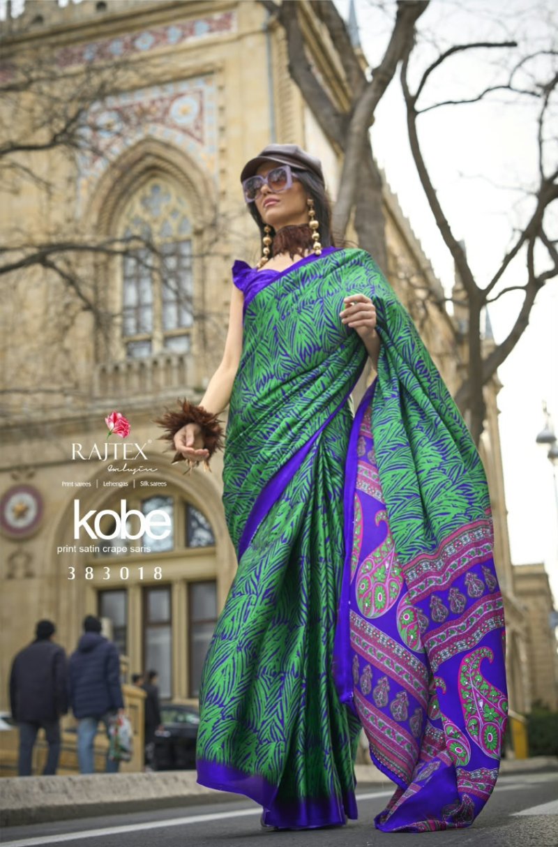 Kobe Nx By Rajtex Satin Crepe Modern Printed Saree